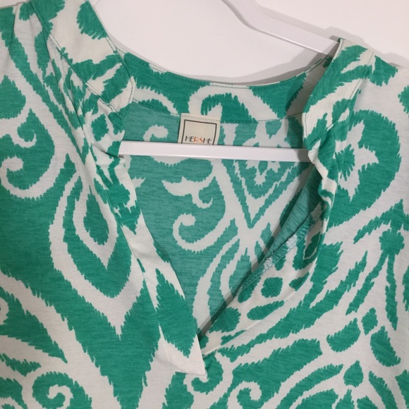 Paisley 3/4 Sleeve Blouse V Neck Hershe - Picture 3 of 6
